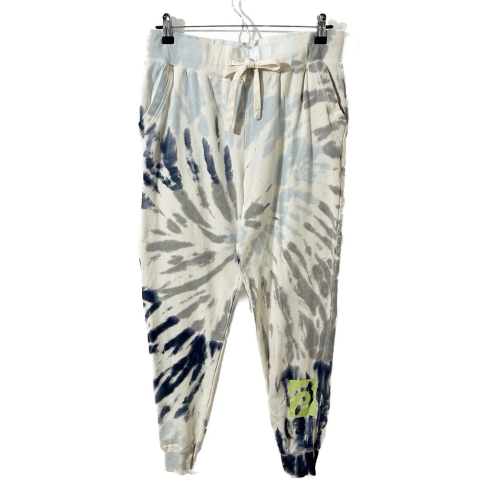 Peloton Tie Dye Ultimate Jogger Sweatpants Adjustable Drawstring Neon Green Logo